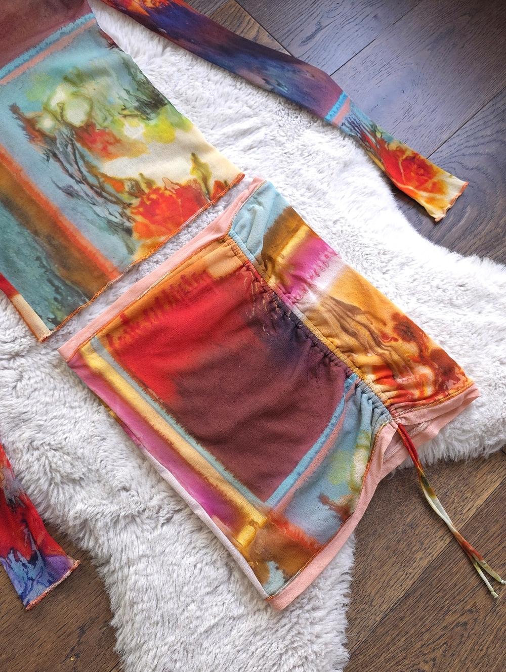 Jean Paul Gaultier Scarf Print Zara Larsson Mesh Skirt Set - Picture 6 of 12